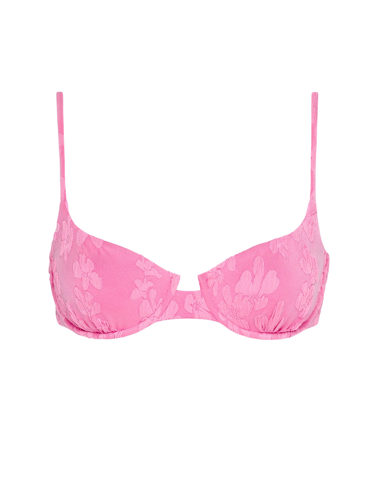 Belle Bikini Top - Hottest Pink pink bikini on a white background