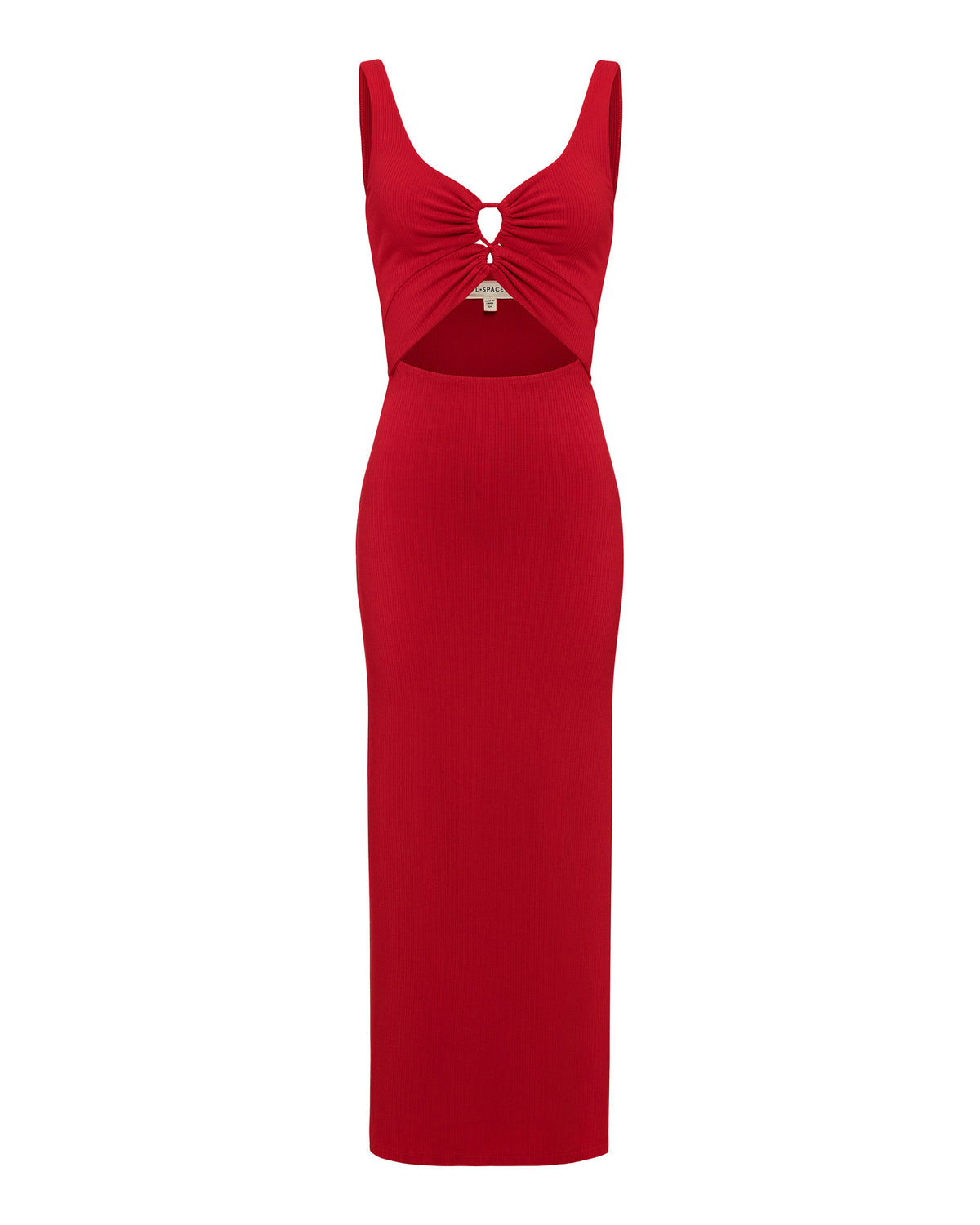 Red Sleeveless Midi Dress