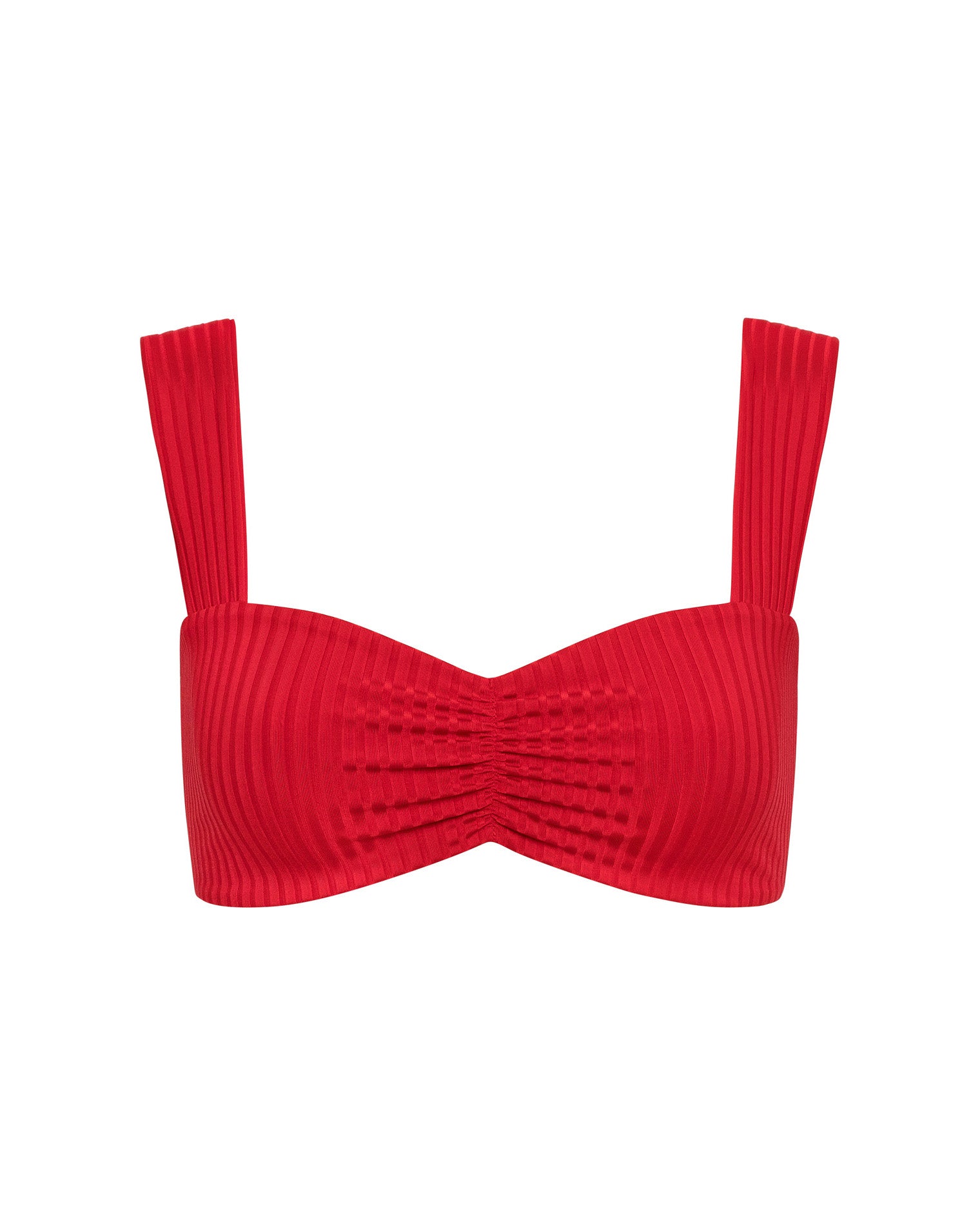 Marlee Bikini Top - Flame Off-model front view of the LSPACE flame Marlee Bikini Top on a flat surface.