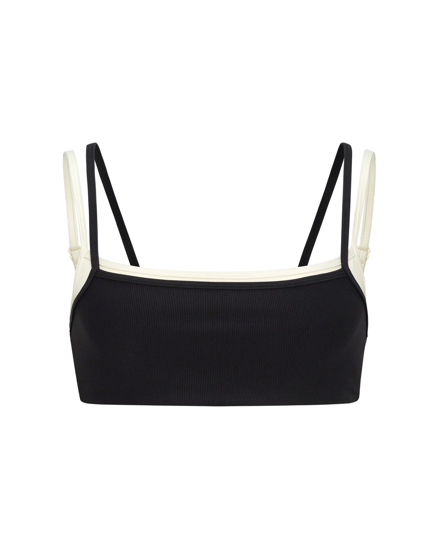Kelly Bra - Black-Cream Off-model image of the Kelly Bra in black-cream against a white background.