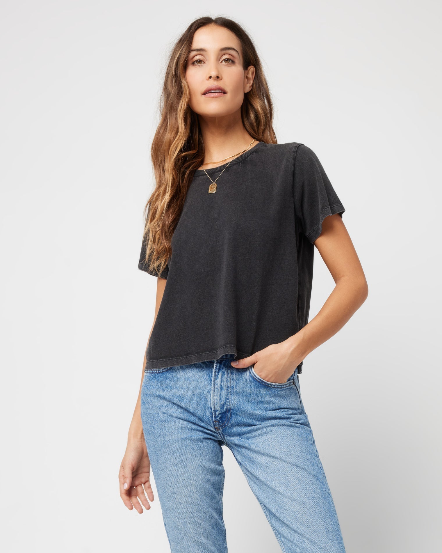 All Day Top - Black Black | Model: Anna (size: S)