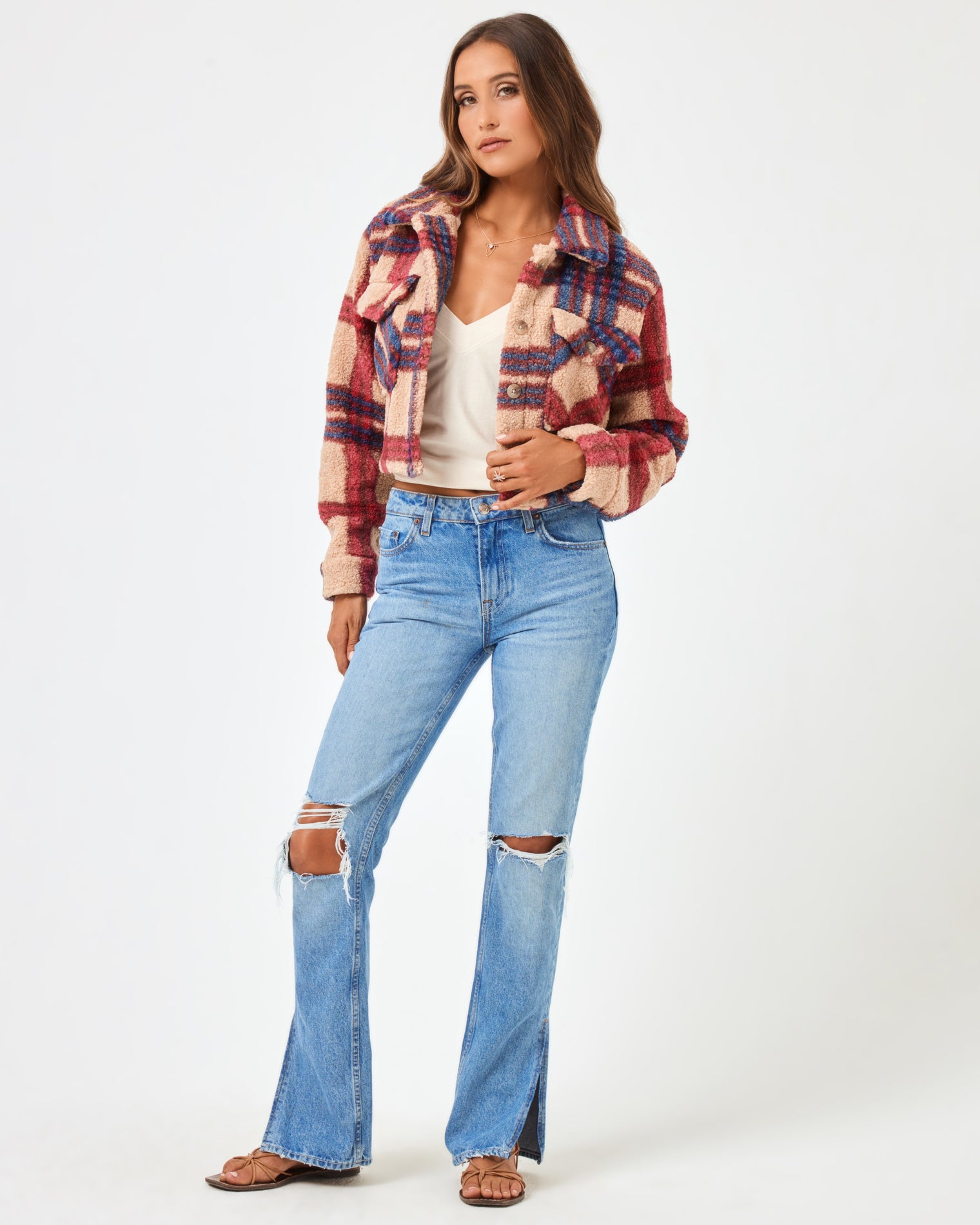 Big On Plaid Cropped Jacket