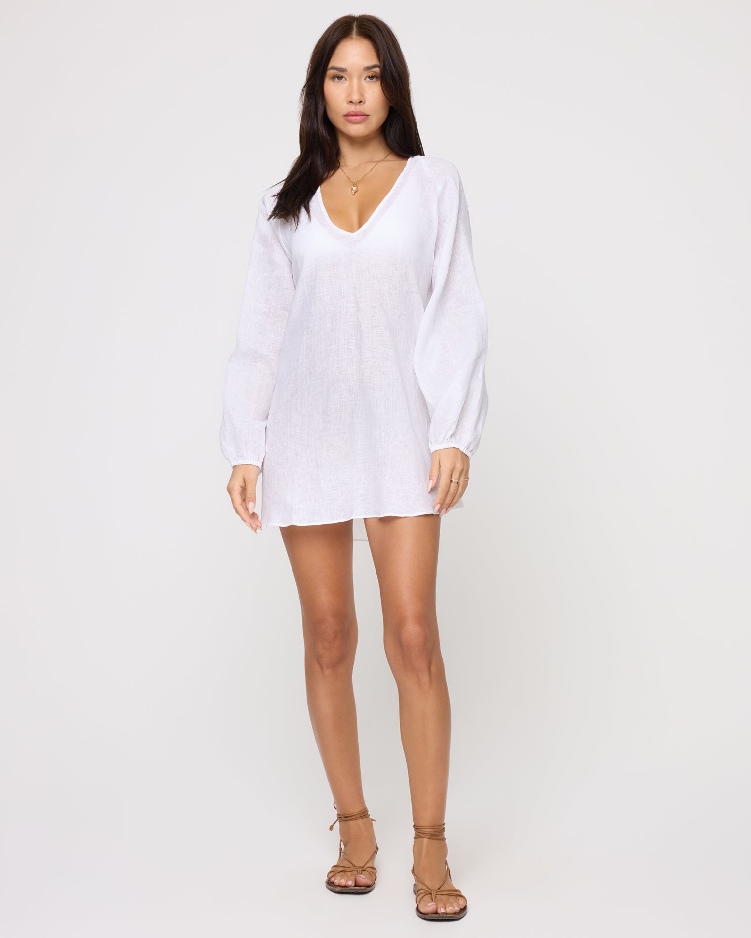 Boat Trip Tunic - White White | Model: Jocelyn (size: S) 