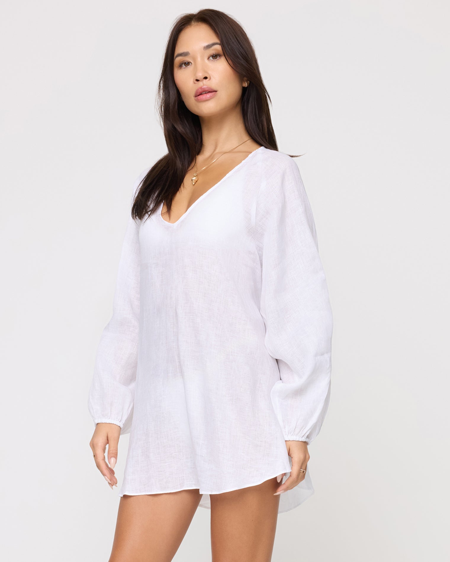 Boat Trip Tunic - White Black | Model: Jocelyn (size: S)