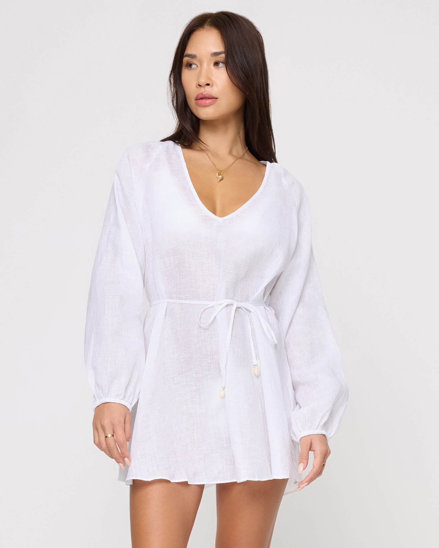 Boat Trip Tunic - White White | Model: Jocelyn (size: S)