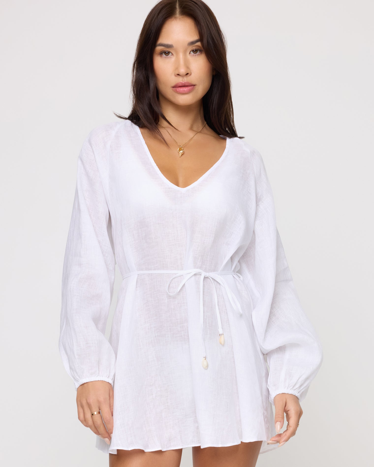 Boat Trip Tunic - White White | Model: Jocelyn (size: S) | Hover