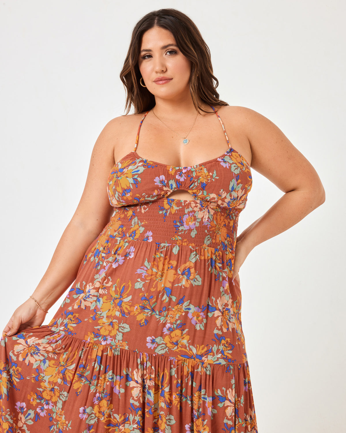 Printed Calla Dress - First Bloom First Bloom | Model: Jessica (size: XL)