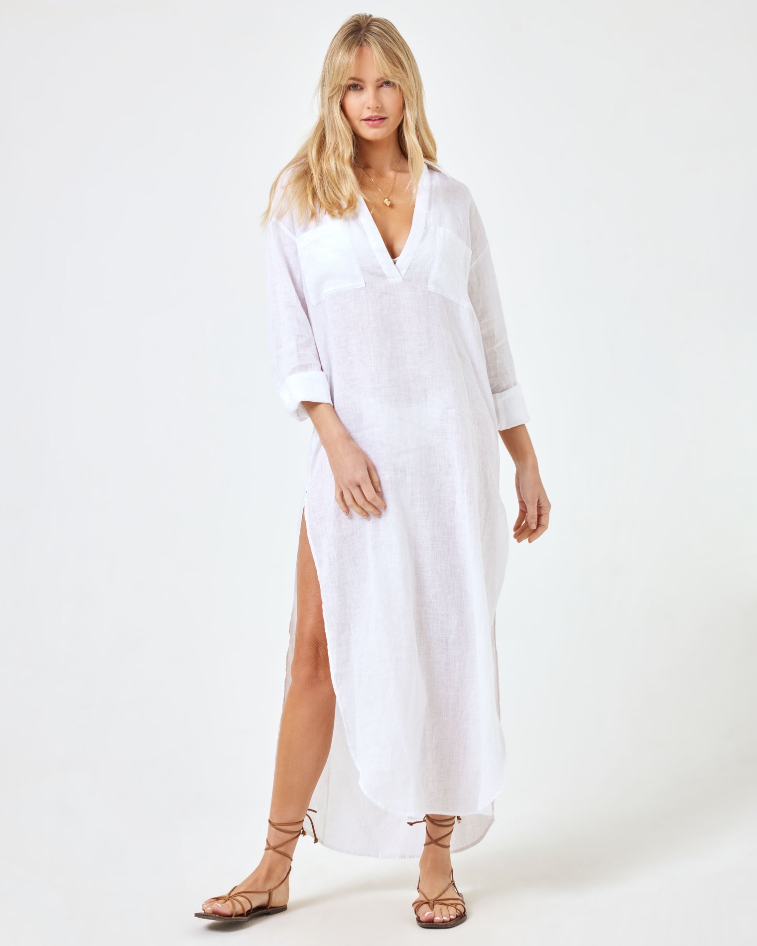 Capistrano Tunic - White White | Model: Diana (size: S)