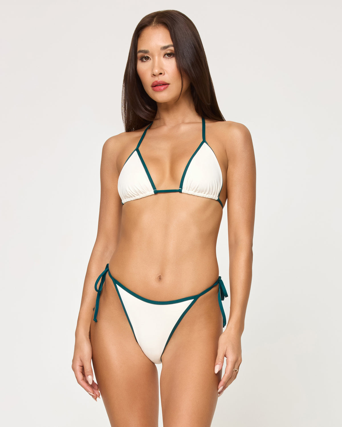 Aspen Bikini Top - Cream-Deep Teal Aspen Bikini Top - Cream-Deep Teal
