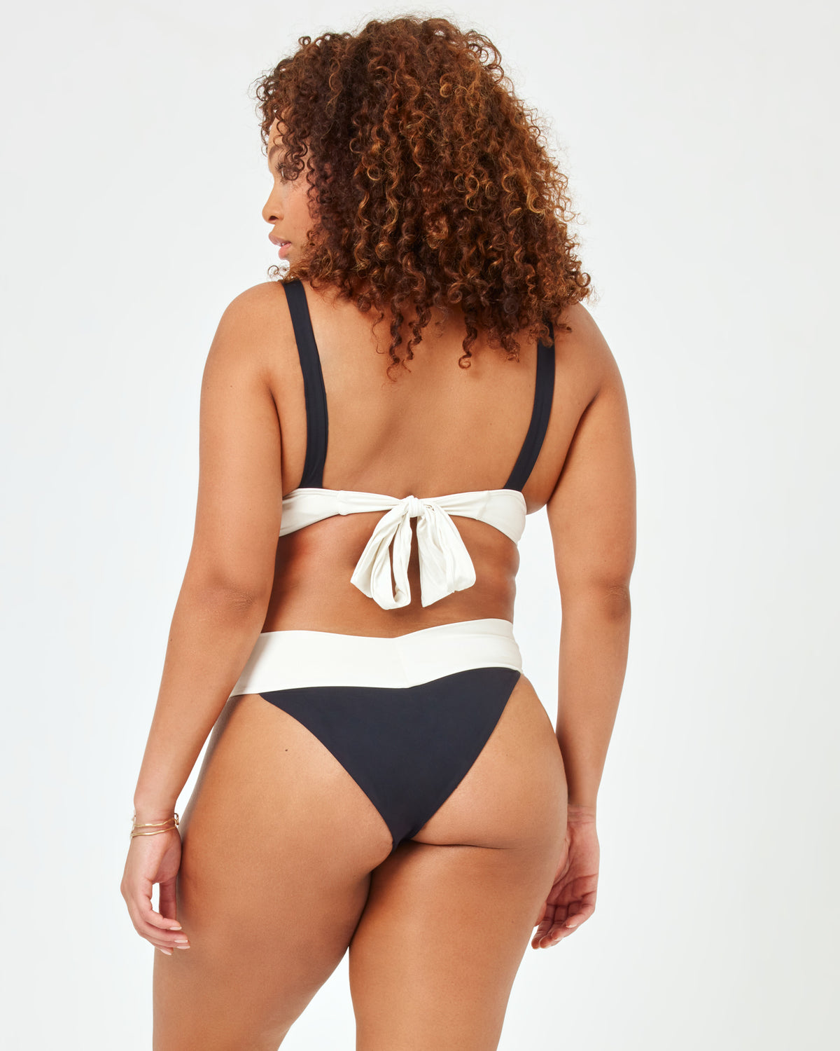 Harley Bikini Top - Black-Cream Black-Cream | Model: Amber (size: XL)