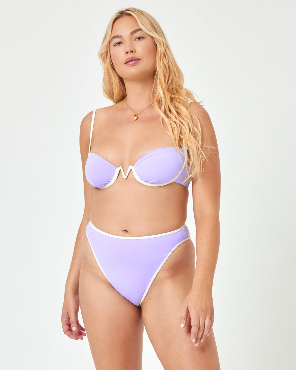 Nico Bikini Top - Wisteria Cream Wisteria-Cream | Model: Sydney (size: XL)