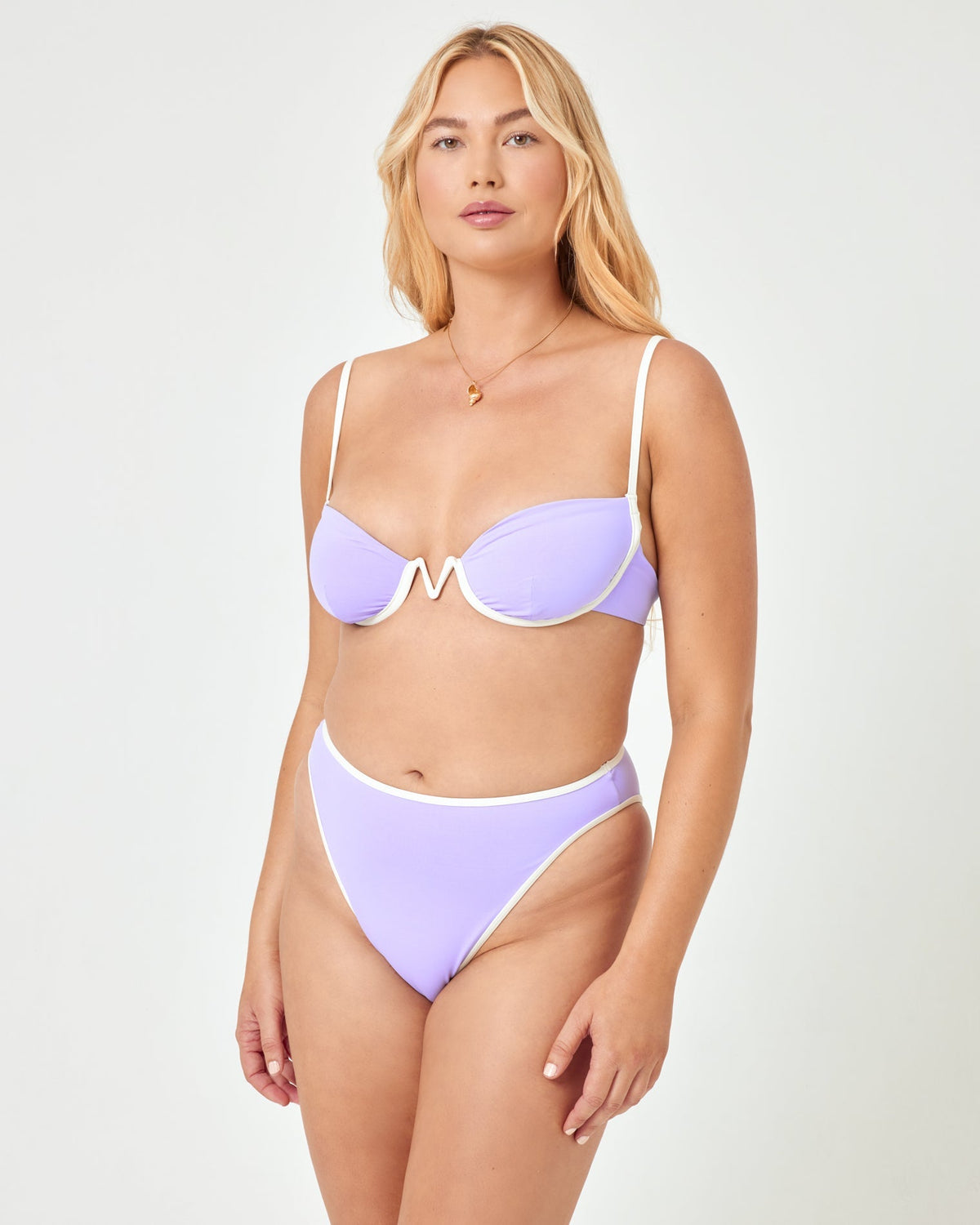 Nico Bikini Top - Wisteria Cream Wisteria-Cream | Model: Sydney (size: XL)