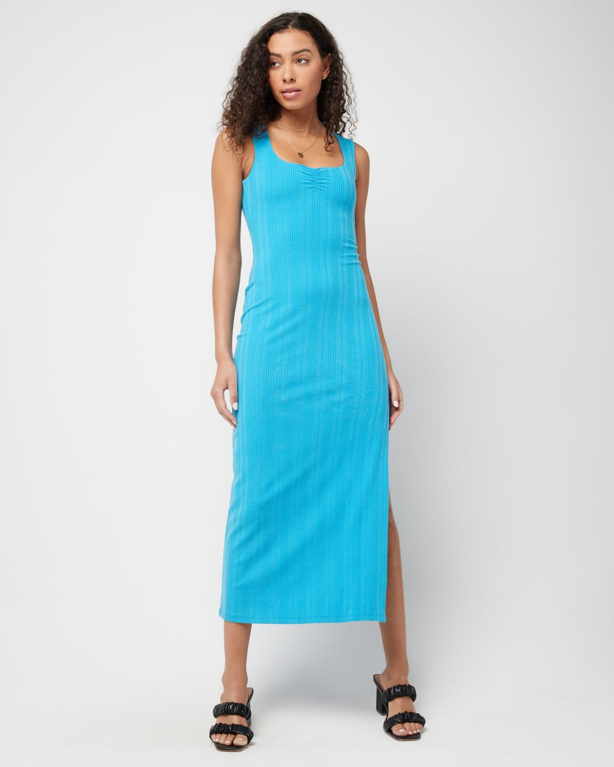 Celine Dress - Electric Blue Electric Blue | Model: Blaine (size: S)