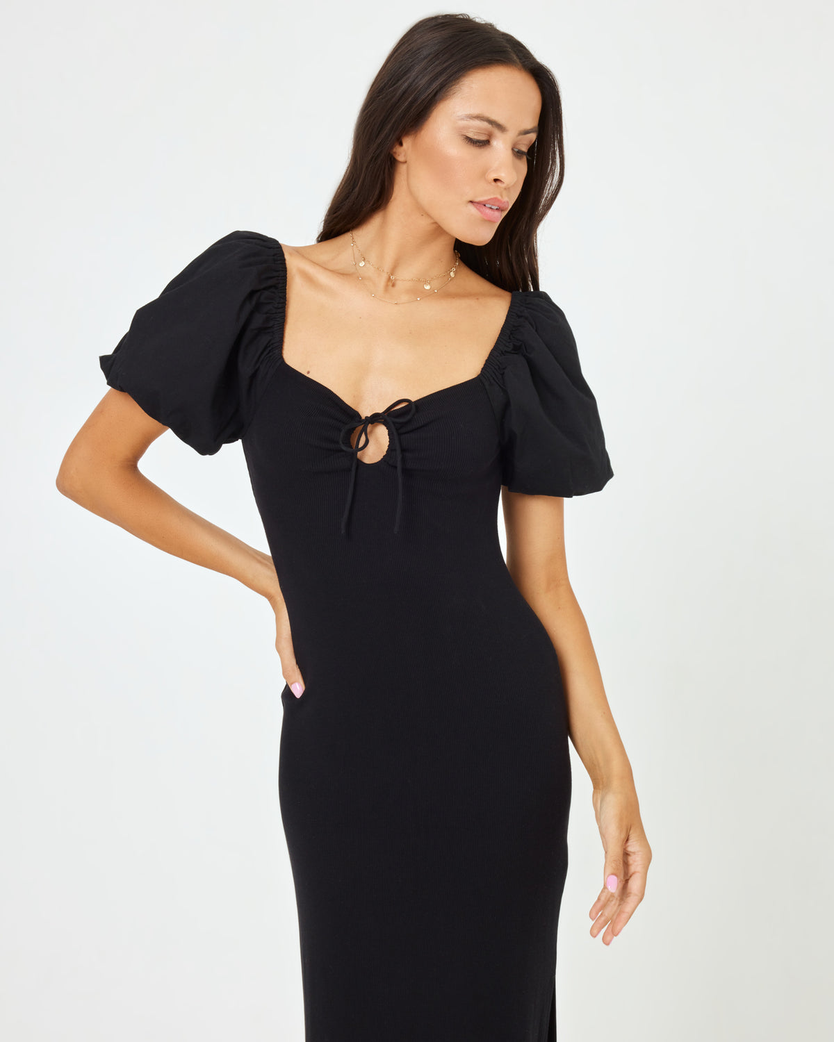 Chelsea Dress - Black Black | Model: Emily (size: S)