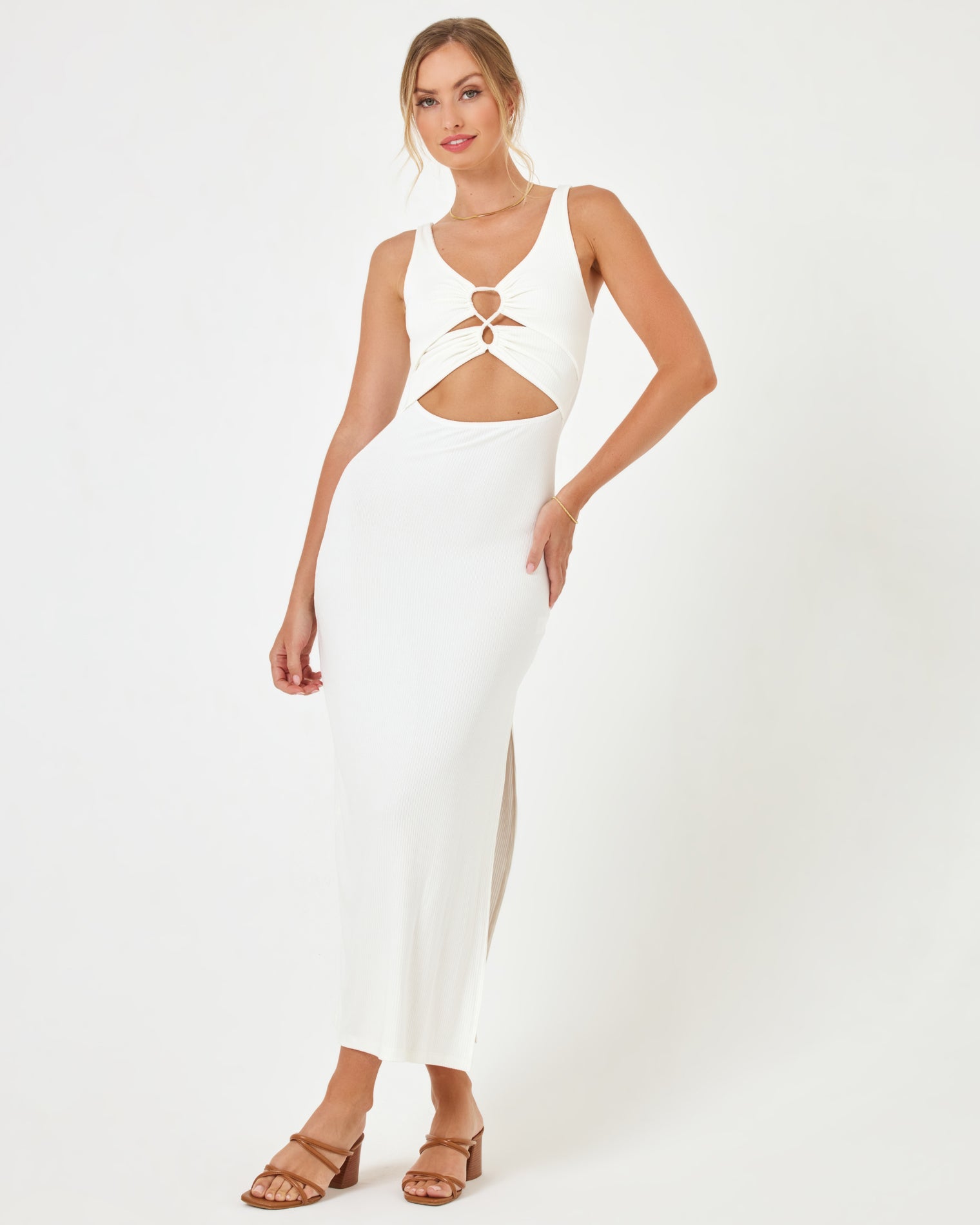 Camille Dress - Cream Cream | Model: Taylor (size: S)