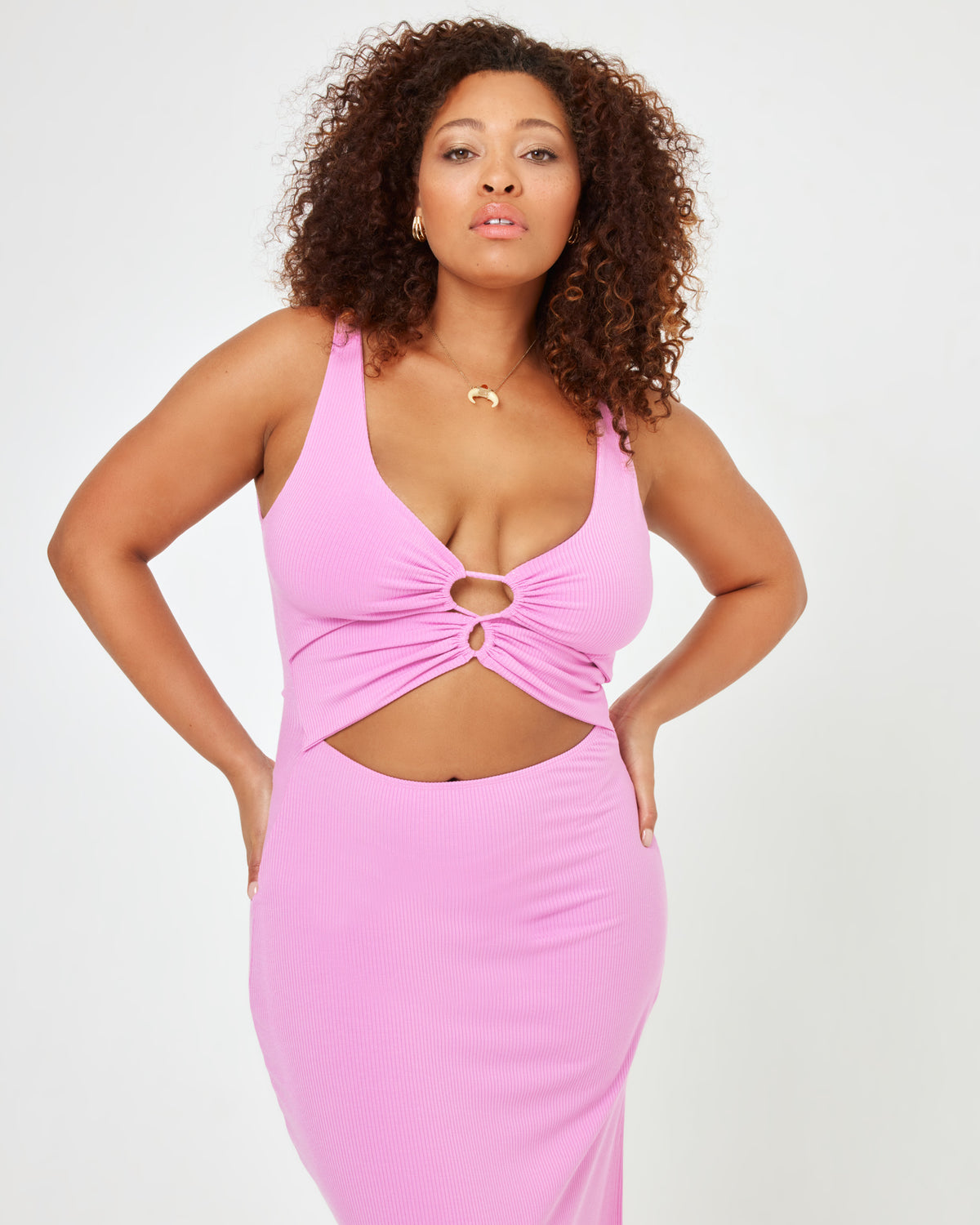 Camille Dress - Tulip Tulip | Model: Amber (size: XL) | Hover