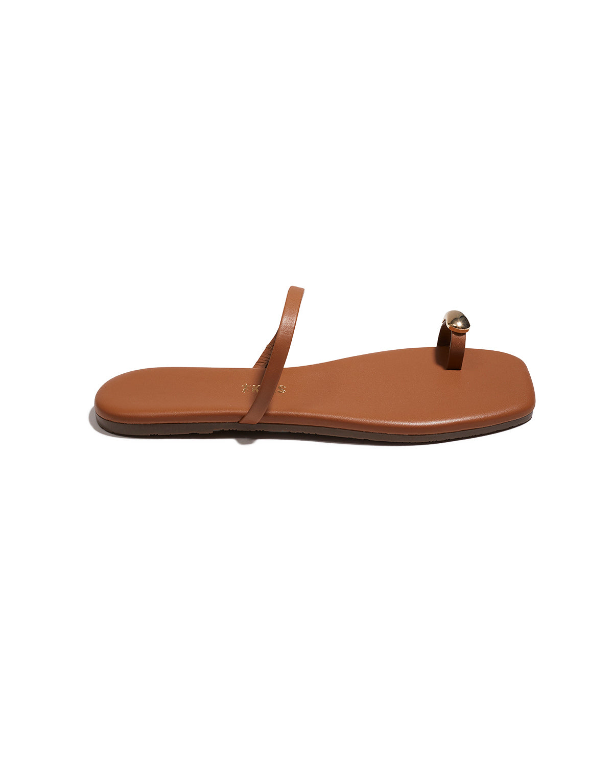TKEES Colette Sandals - Natural Side view of a single natural TKEES Colette Sandal showing the slim silhouette.