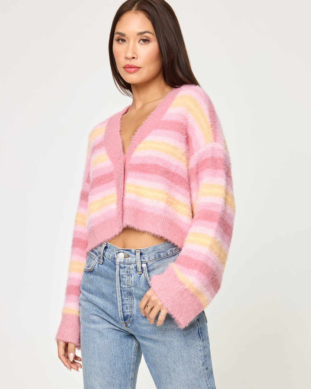 Daybreak Cardigan - Daybreak Stripe Daybreak Stripe | Model: Joycelyn (size: S) 
