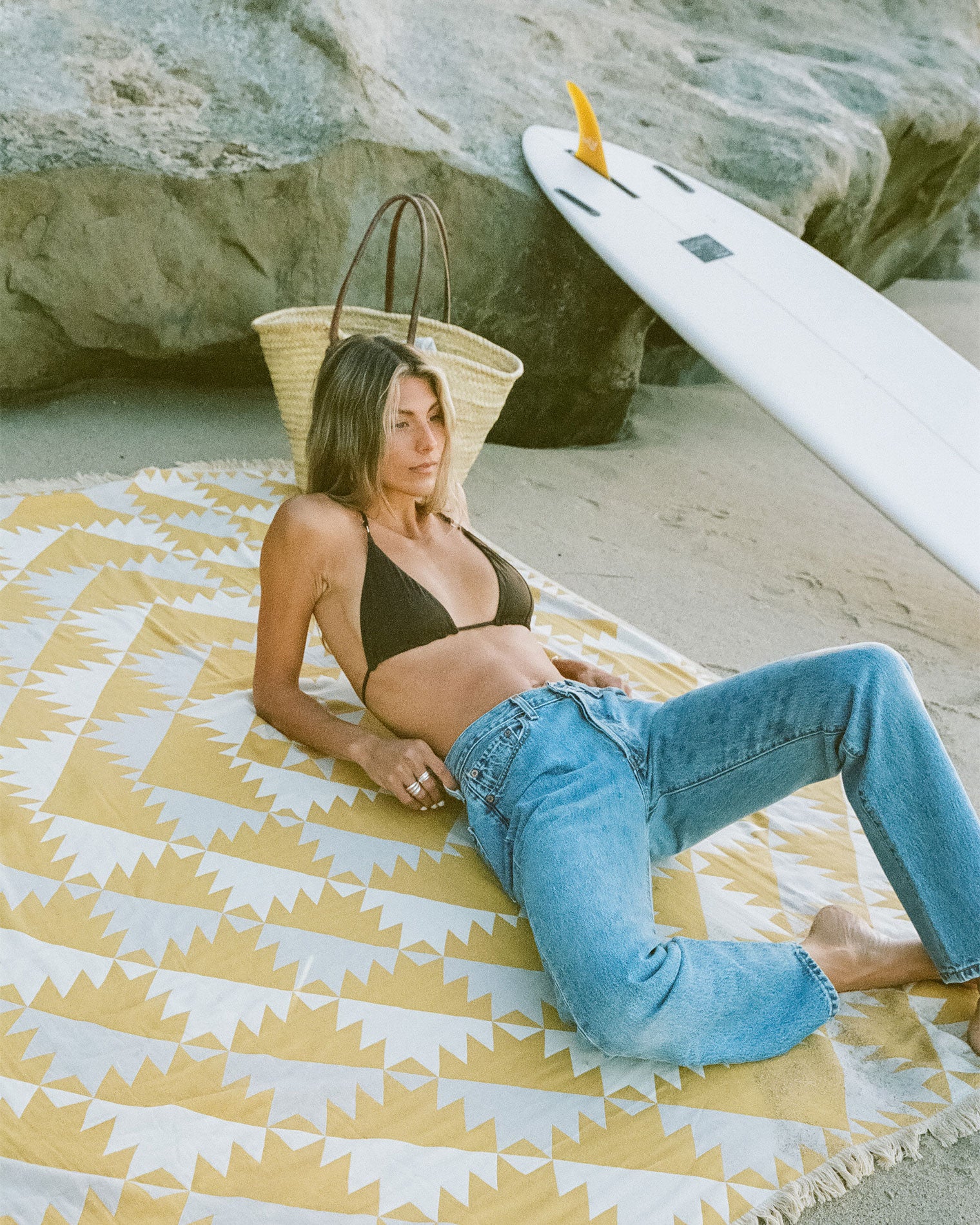 Slowtide Daydream Driftweave Beach Blanket - Curry Slowtide Daydream Driftweave Beach Blanket - Curry