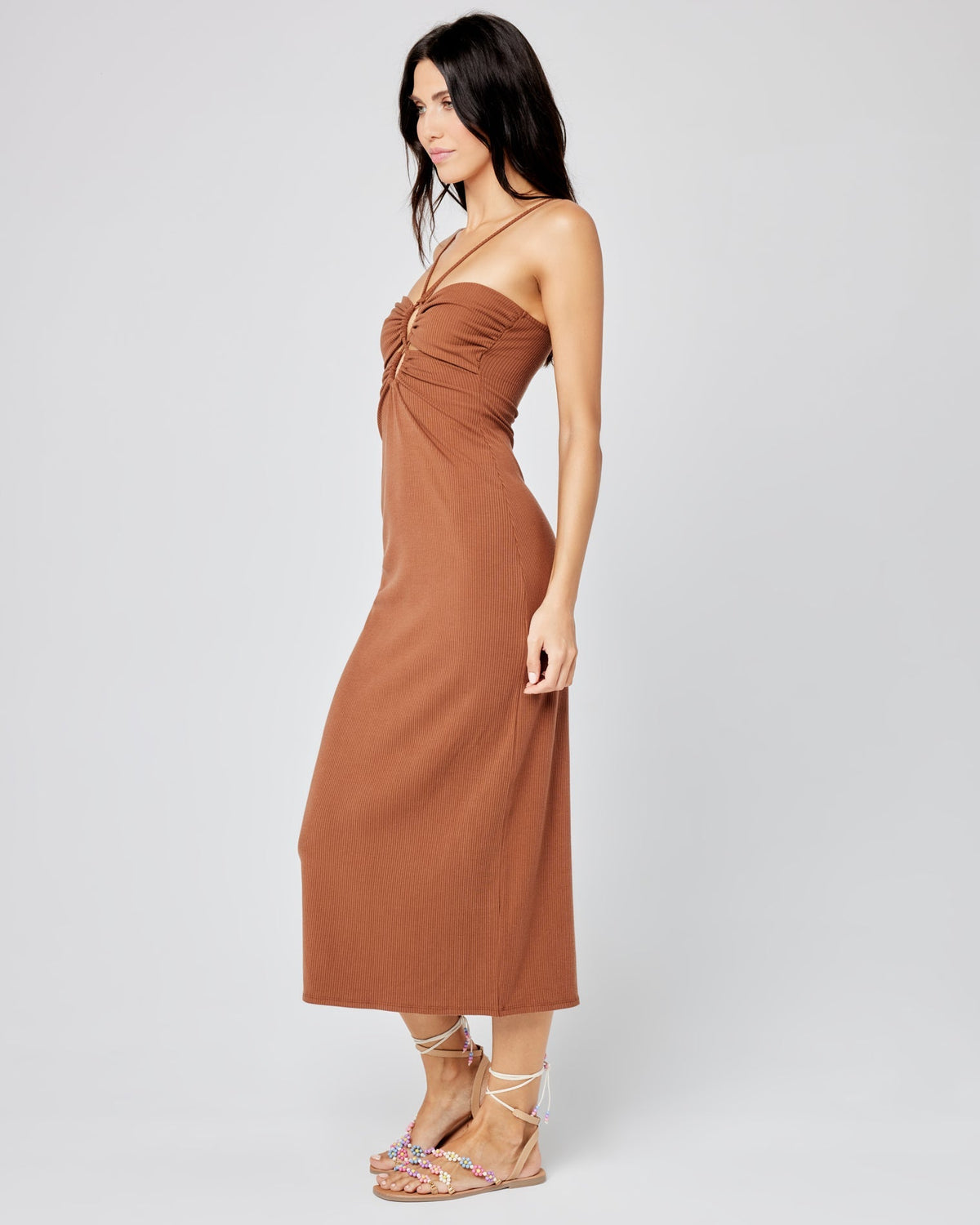 Ribbed Ellery Dress - Coffee Coffee | Model: Diana (size: S)