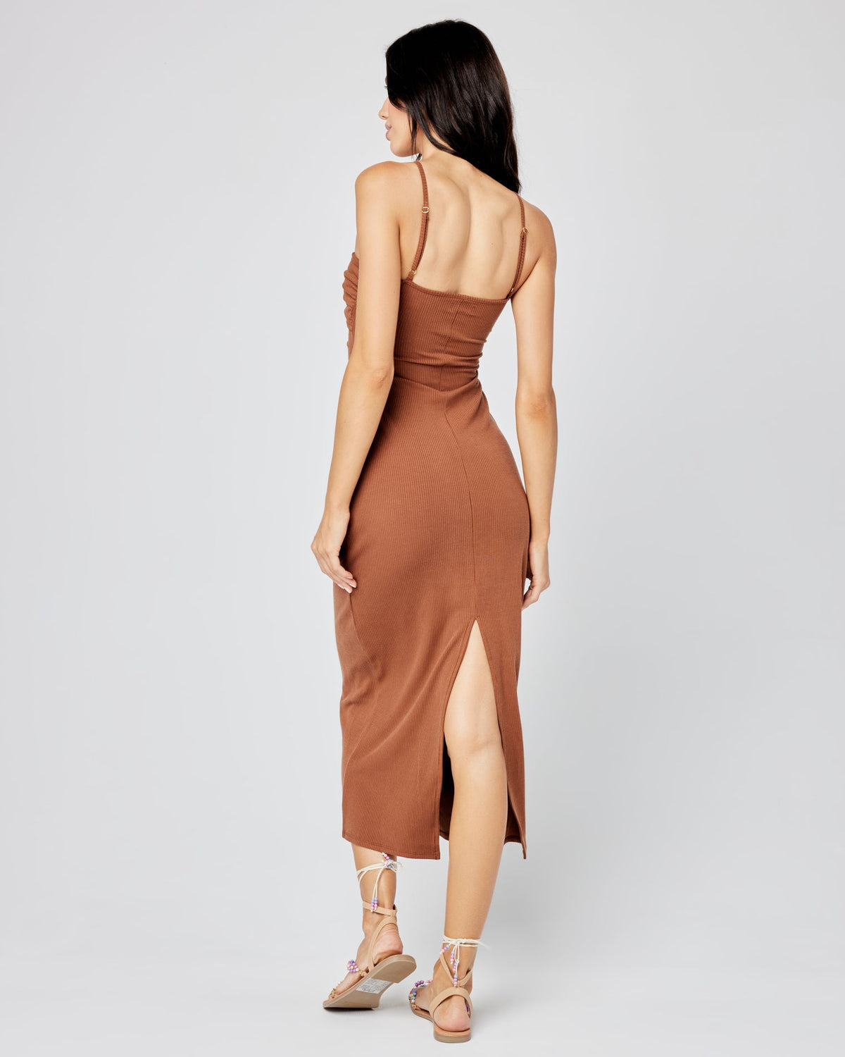 Ribbed Ellery Dress - Coffee Coffee | Model: Diana (size: S)