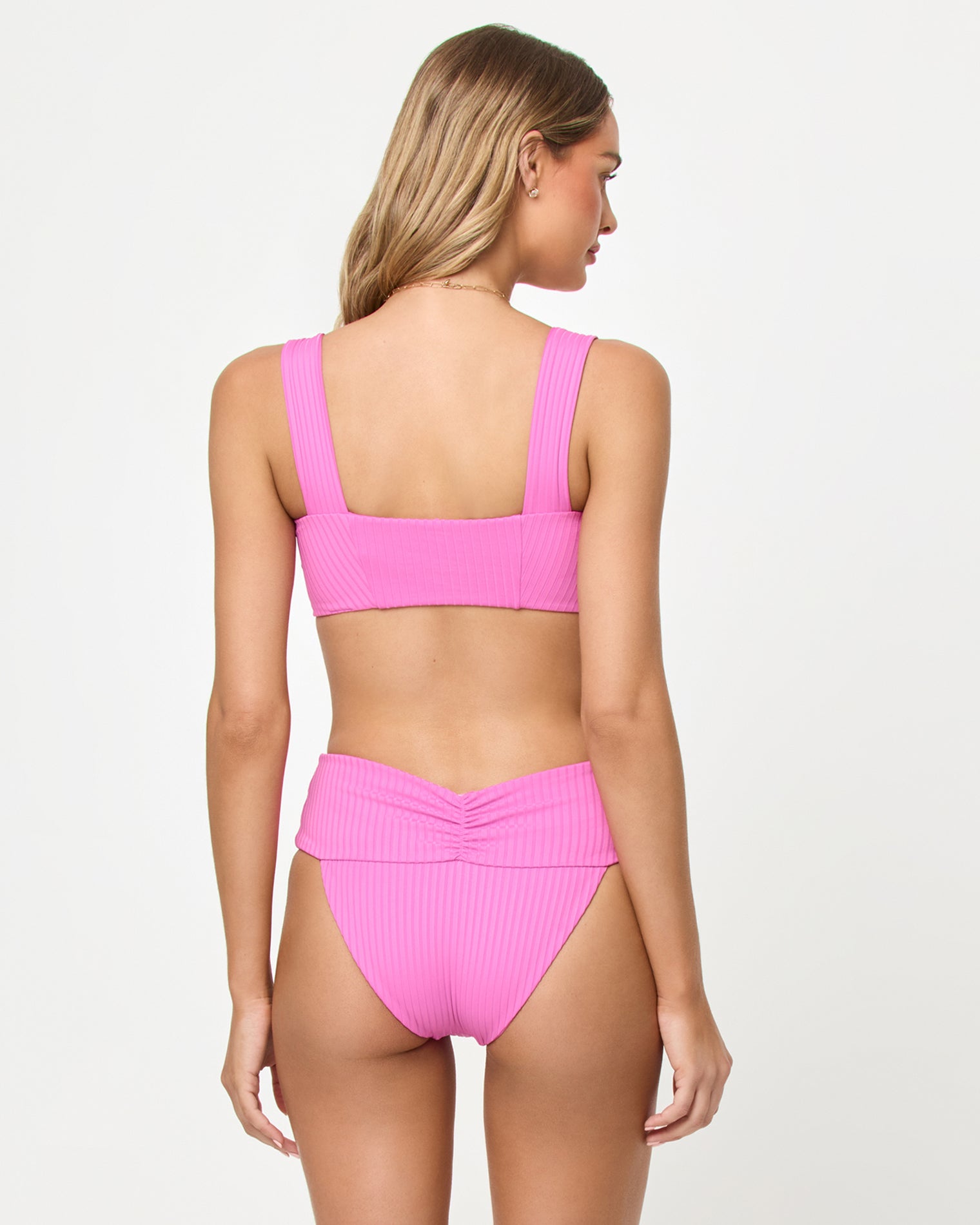 Marlee Bikini Top - Sweetheart Back view of a model wearing the LSPACE Sweetheart Marlee Bikini Top and Bardot Bikini Bottom.
