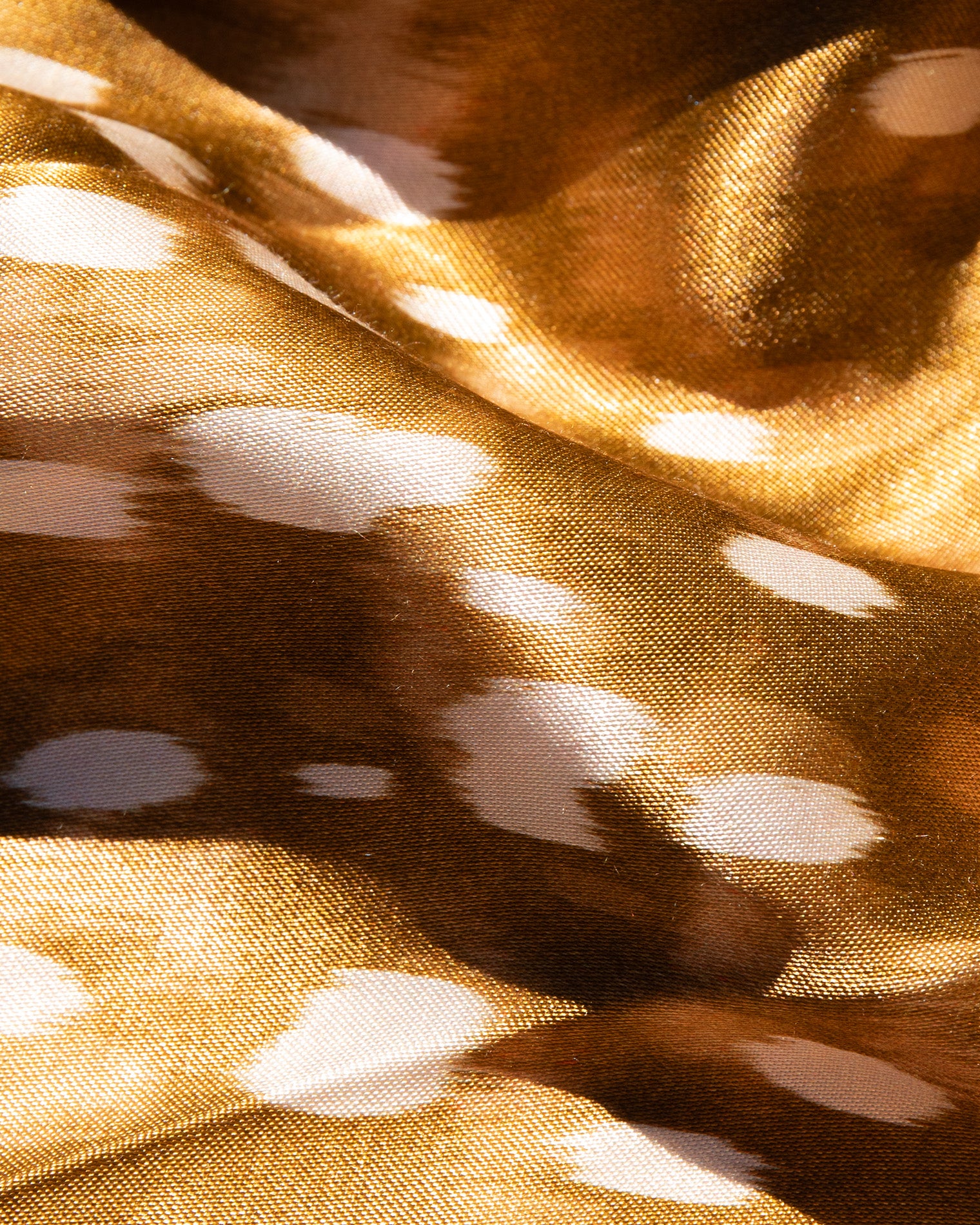 Gabby Maxi - Fawny Business Close up image of the Fawny Business fabric in satin.