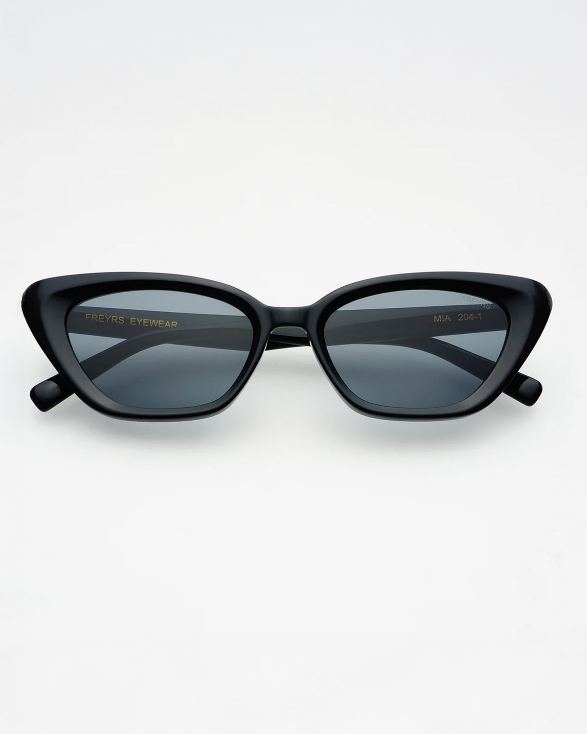 Freyr's Mia Sunglasses - Black Front view of the Freyrs Mia Sunglasses in black showing the tinted frames