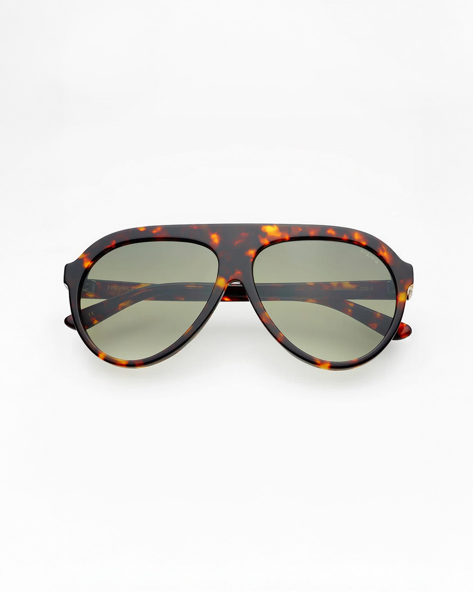 Freyr's Maxwell Sunglasses - Tortoise Front view of the Freyrs Maxwell Sunglasses in tortoise showing the shaded lenses