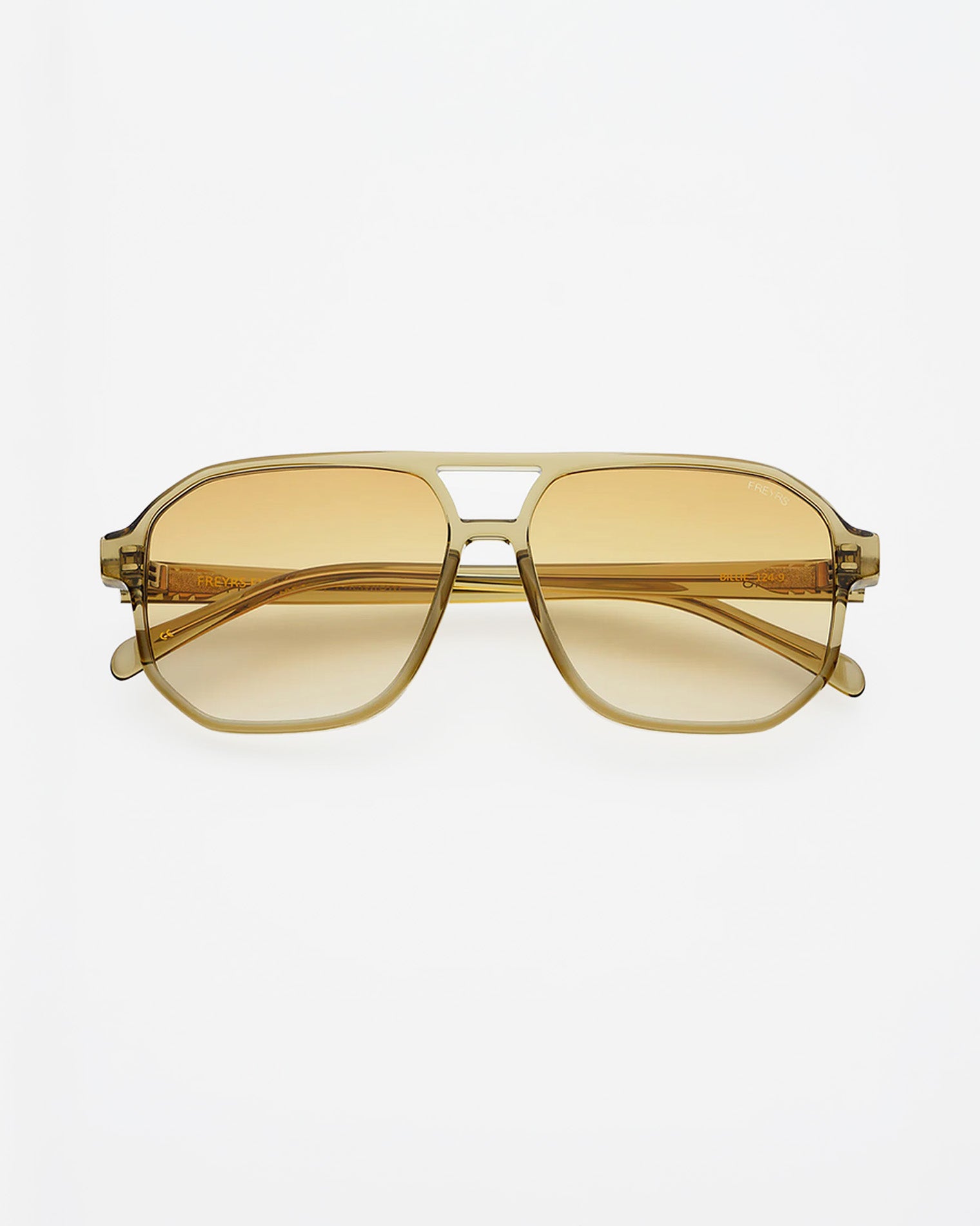 Freyrs Billie Sunglasses - Olive Front view of the Freyrs Billie Sunglasses in Olive showing the colored lenses