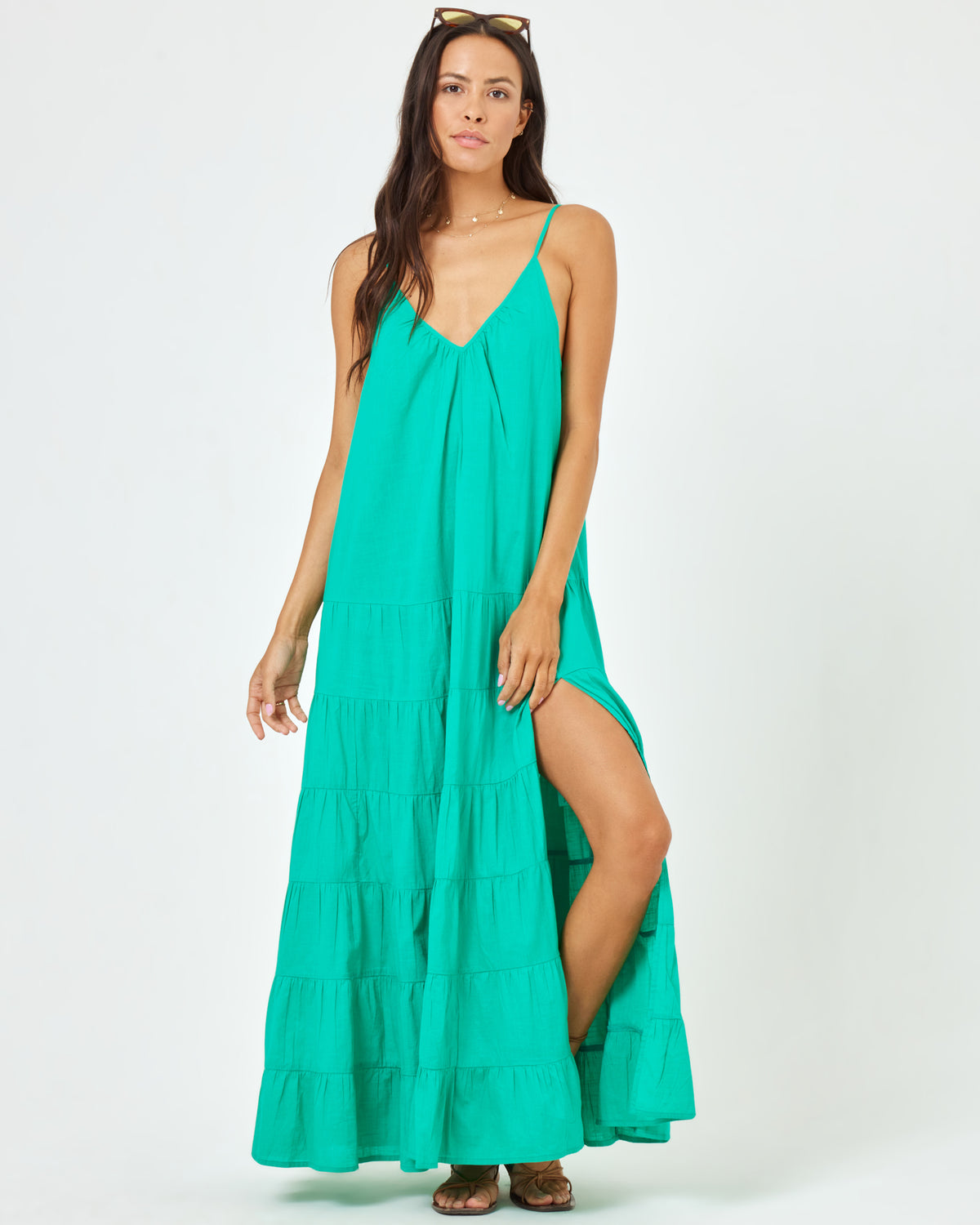 Goldie Cover-Up Dress - Jade Jade | Model: Emily (size: S) | Hover