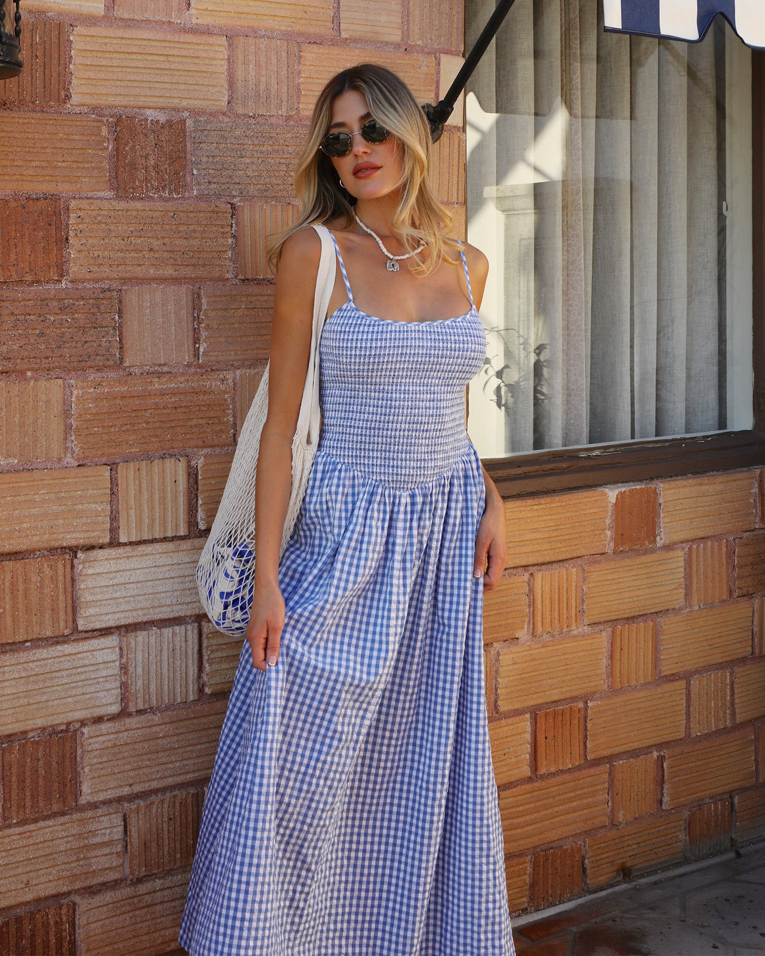 gingham dress midi LSPACE Misha Midi