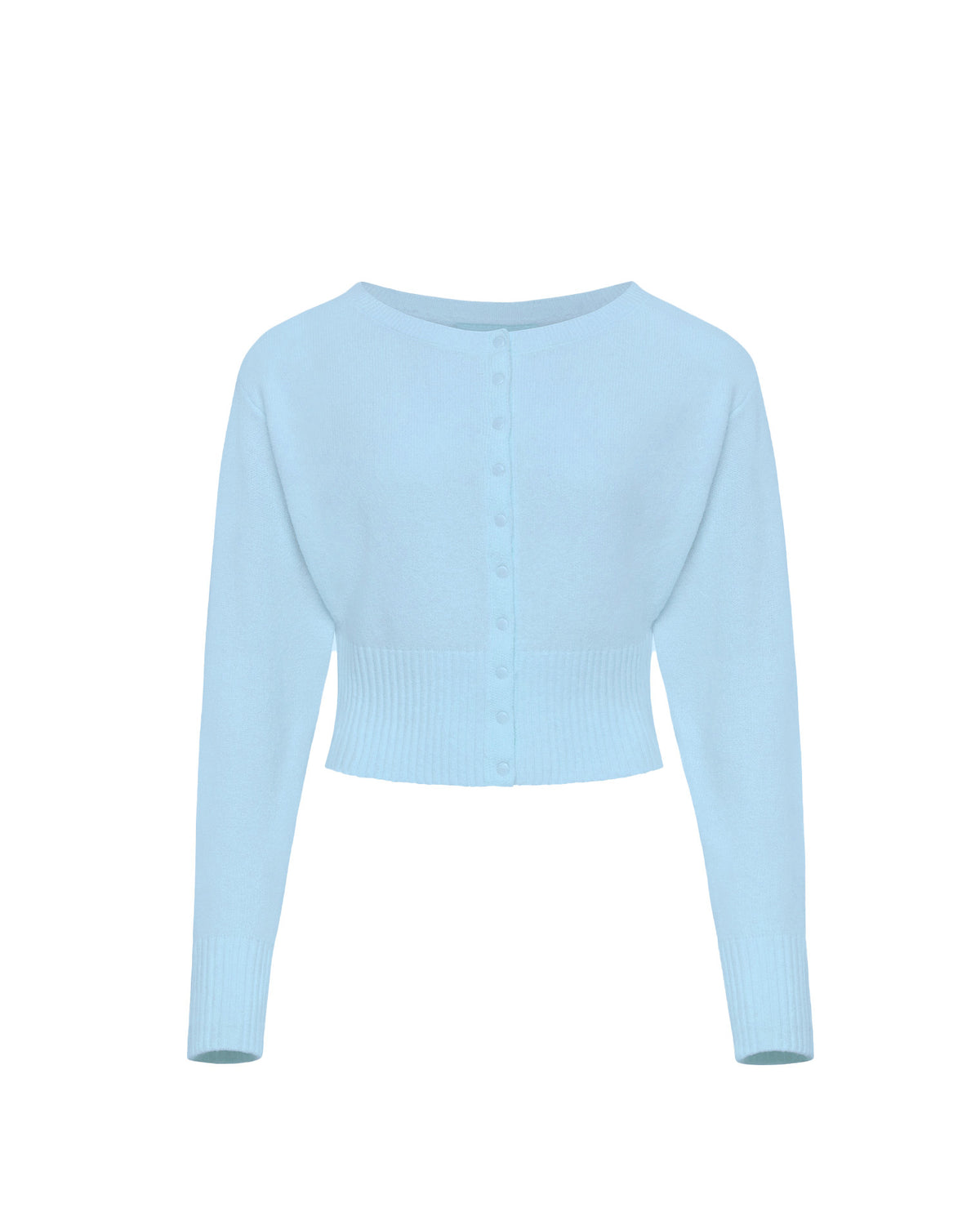 In The Moment Cardigan - Sky Blue LSPACE In the Moment cardigan in sky blue, off-model flat lay.