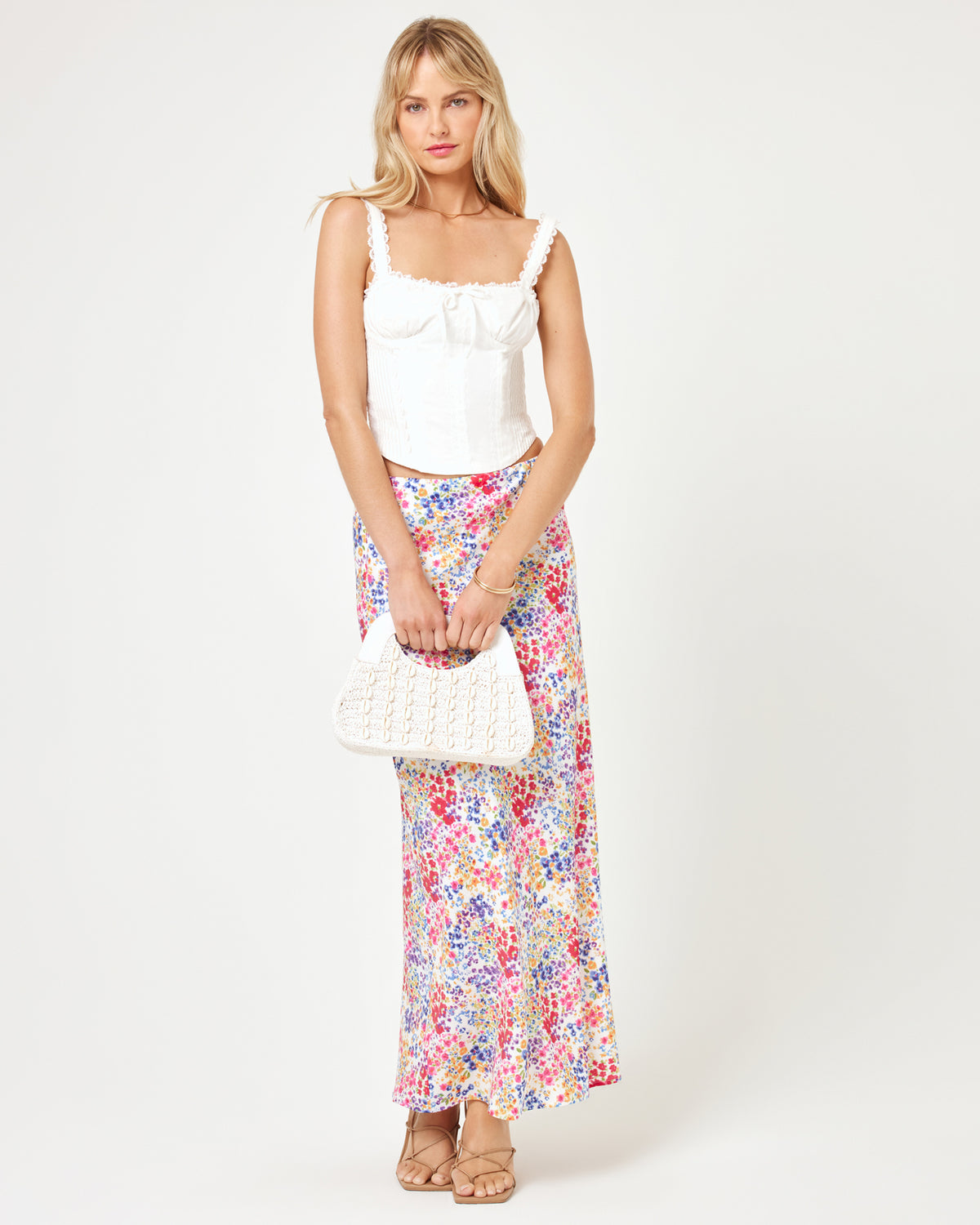 LSPACE x JVS Sweet As Honey Skirt - Between Blooms Between Blooms | Model: Lura (size: S)