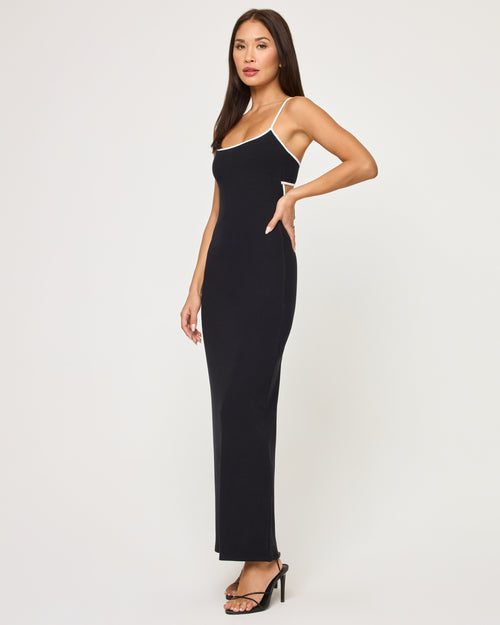 Jordana Dress - Black-Cream