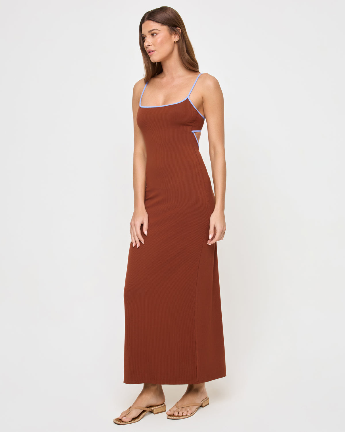Jordana Dress - Tobacco Peri Blue Jordana Dress - Tobacco Peri Blue