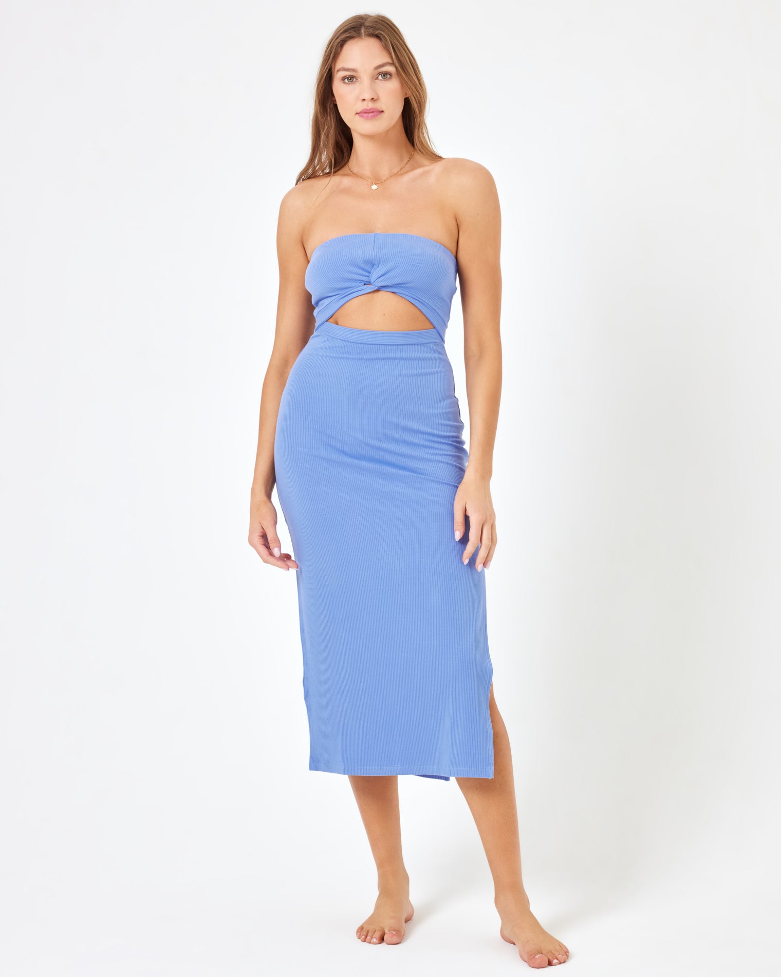 LSPACE X Anthropologie Kierra Dress - Peri Blue Peri Blue | Model: Daria (size: S) | Hover