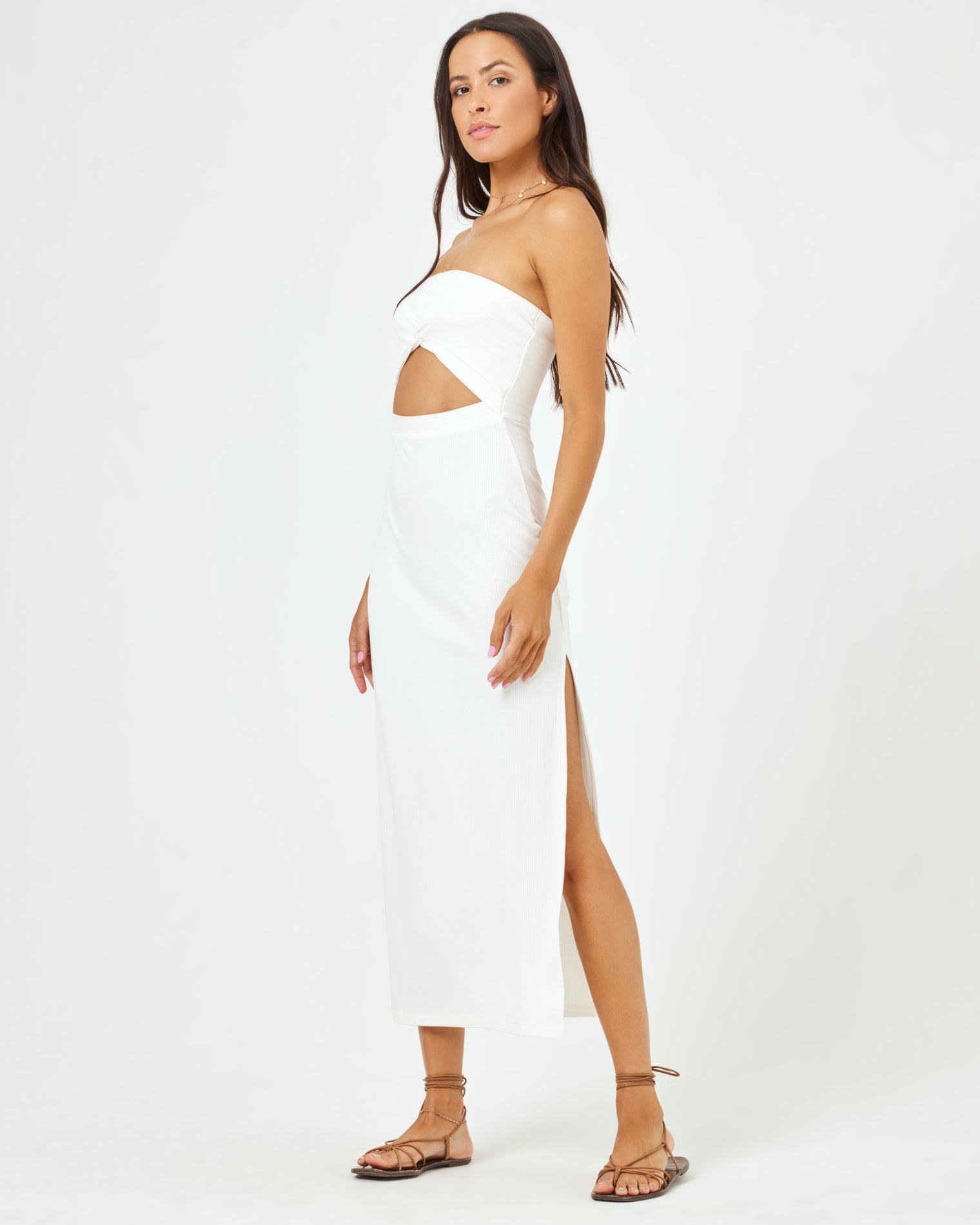 Kierra Dress - Cream Cream | Model: Emily (size: S)