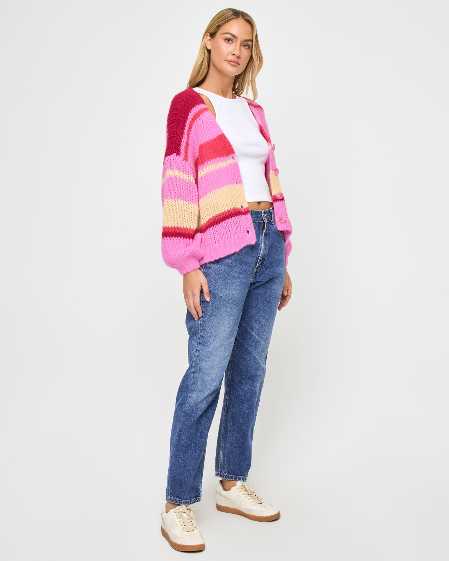 Womens Pink Knit Cardigan | LSPACE Lido Colorful Cardigan