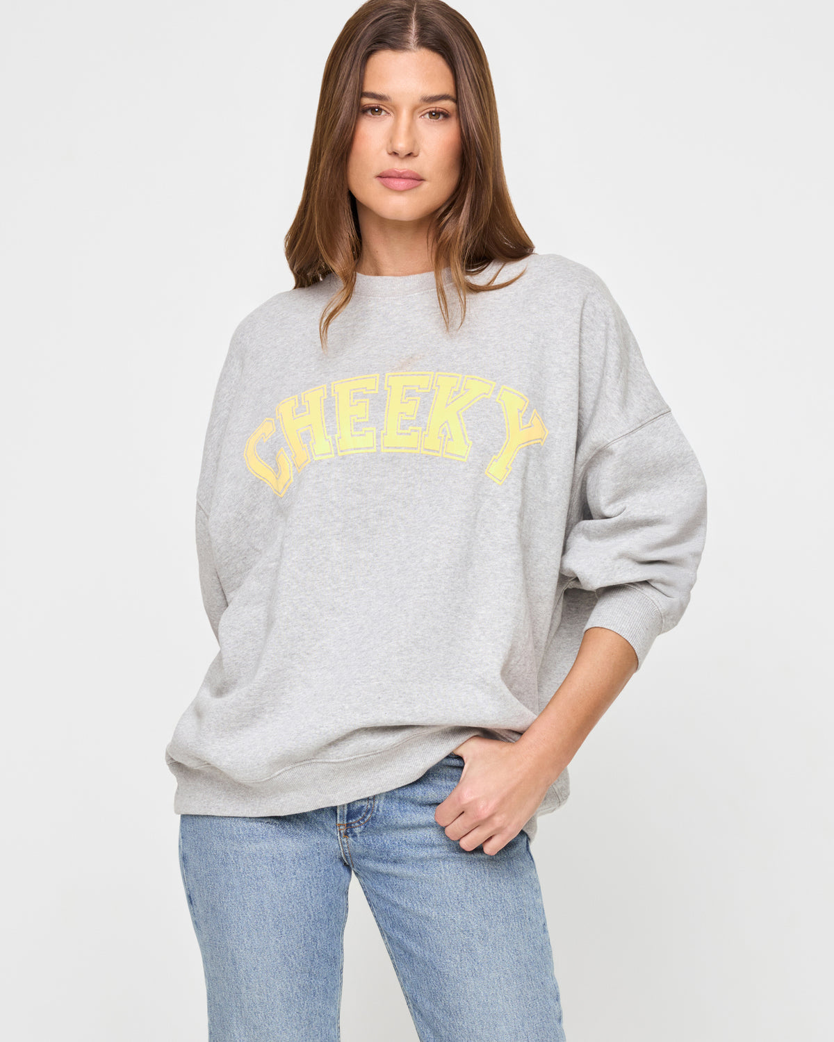 Legend Sweatshirt - Heather Grey Heather Grey | Model: Maitlynn (size: S) 