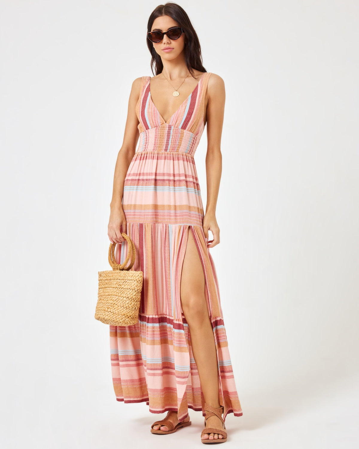 Stripe Lilikoi Dress Santa Monica Stripe | Model: Diana (size: S)
