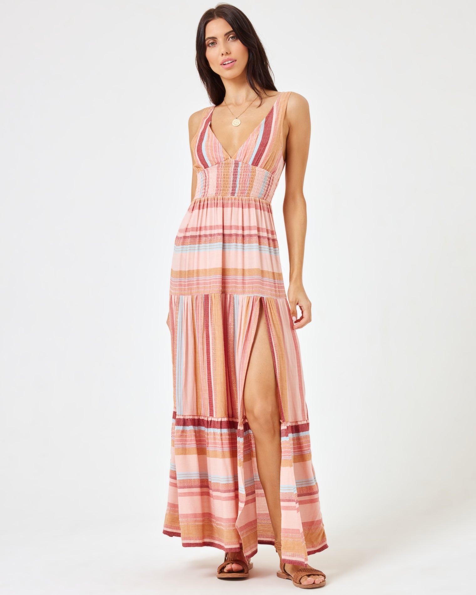 Stripe Lilikoi Dress Santa Monica Stripe | Model: Diana (size: S)