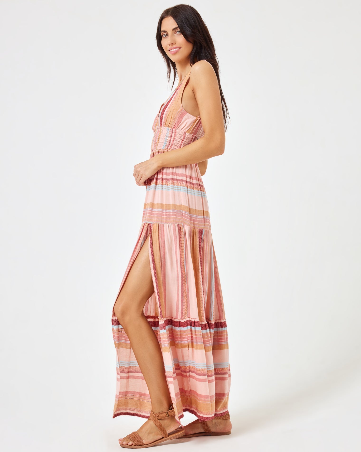 Stripe Lilikoi Dress Santa Monica Stripe | Model: Diana (size: S)