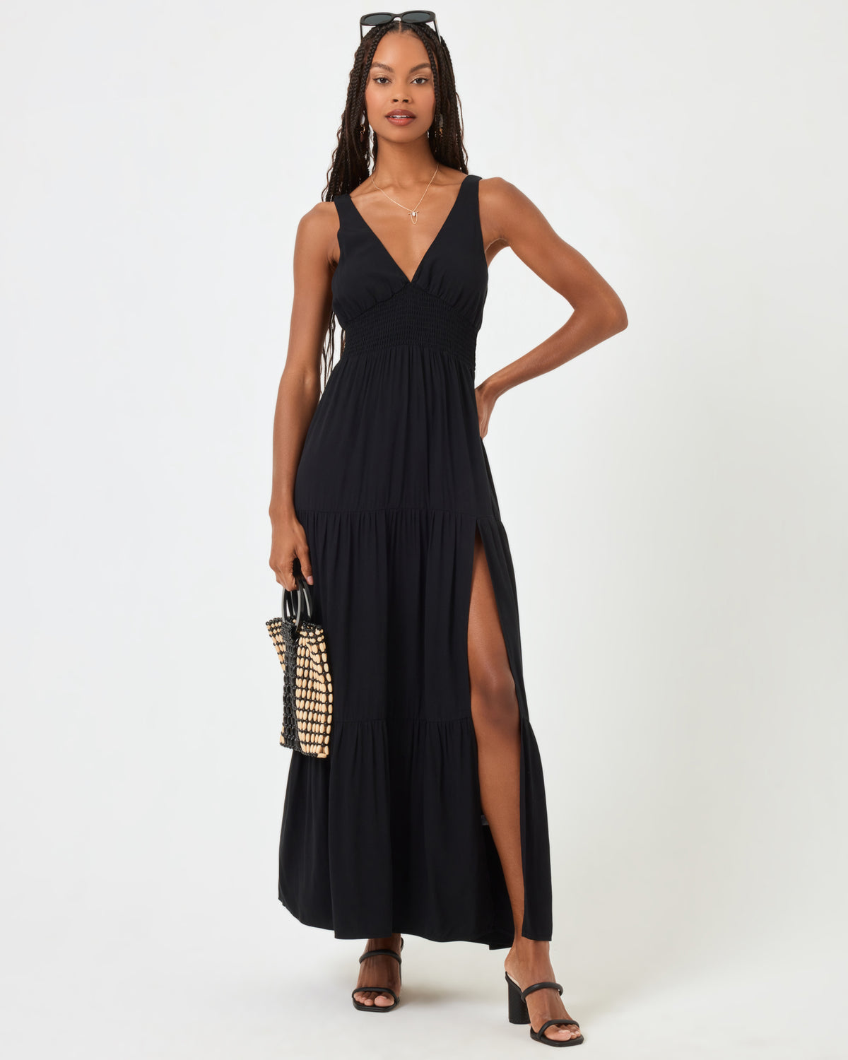 Lilikoi Dress - Black Black | Model: Taelor (size: S)