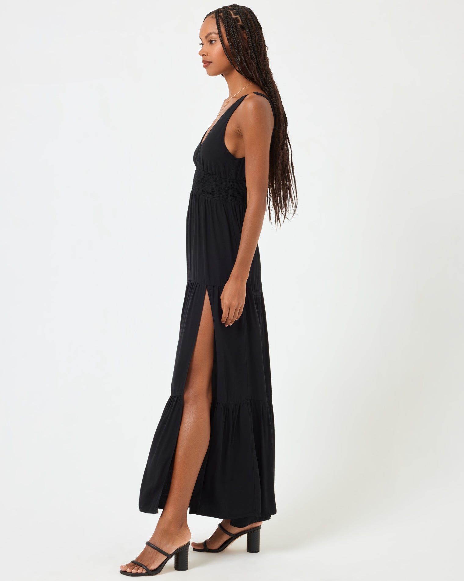 Lilikoi Dress - Black Black | Model: Taelor (size: S)