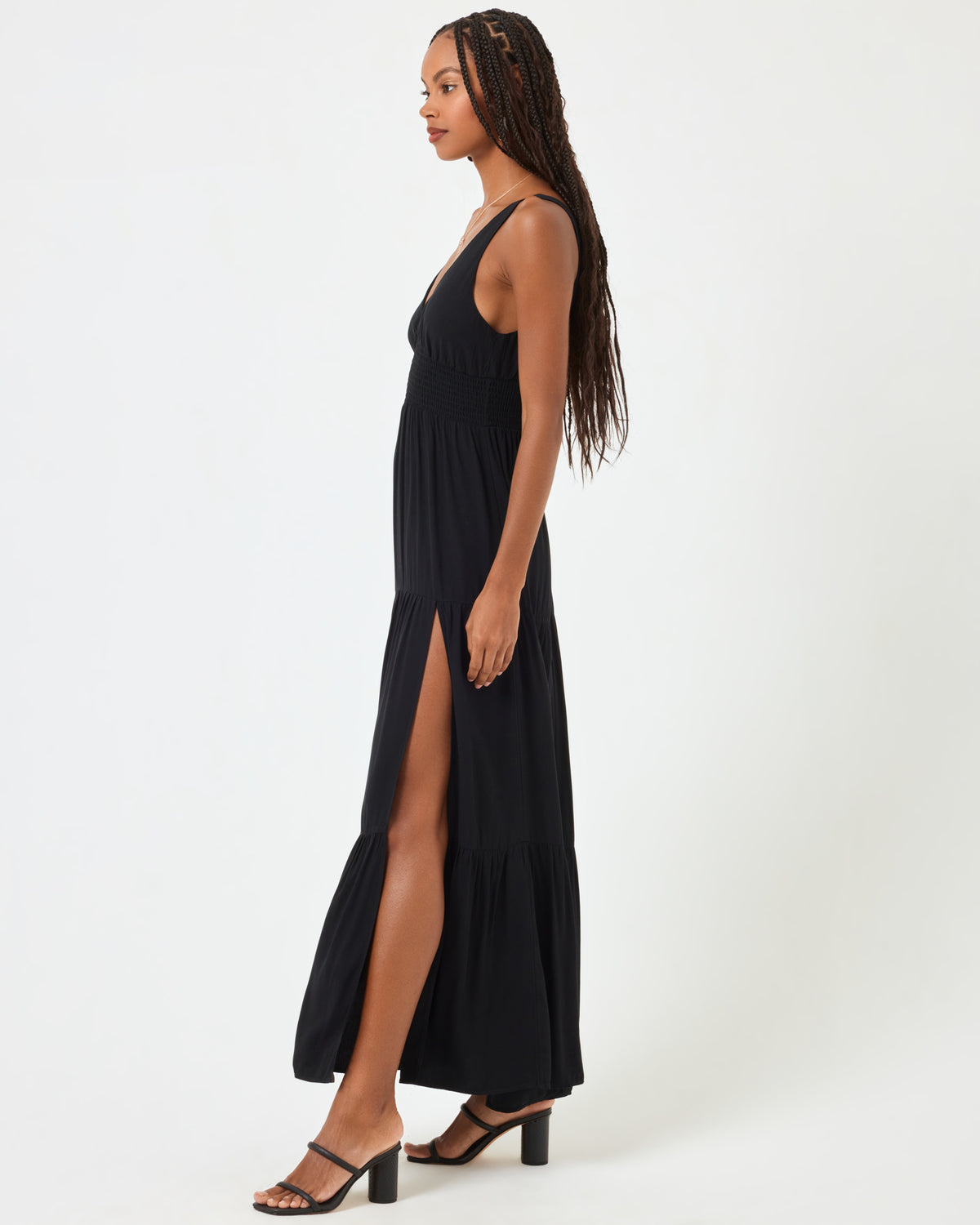 Lilikoi Dress - Black Black | Model: Taelor (size: S)