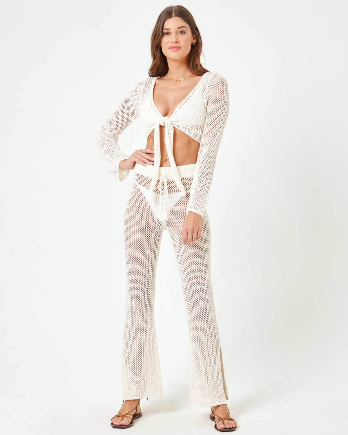 Los Cabos Pant - Cream Cream | Model: Maitlynn (size: S)