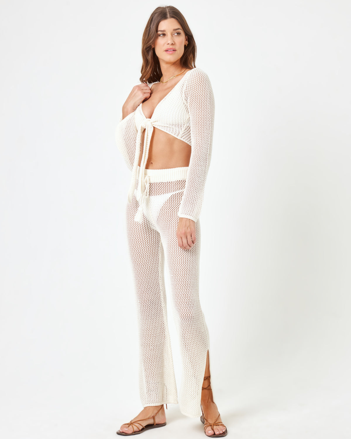 Los Cabos Pant - Cream Cream | Model: Maitlynn (size: S)