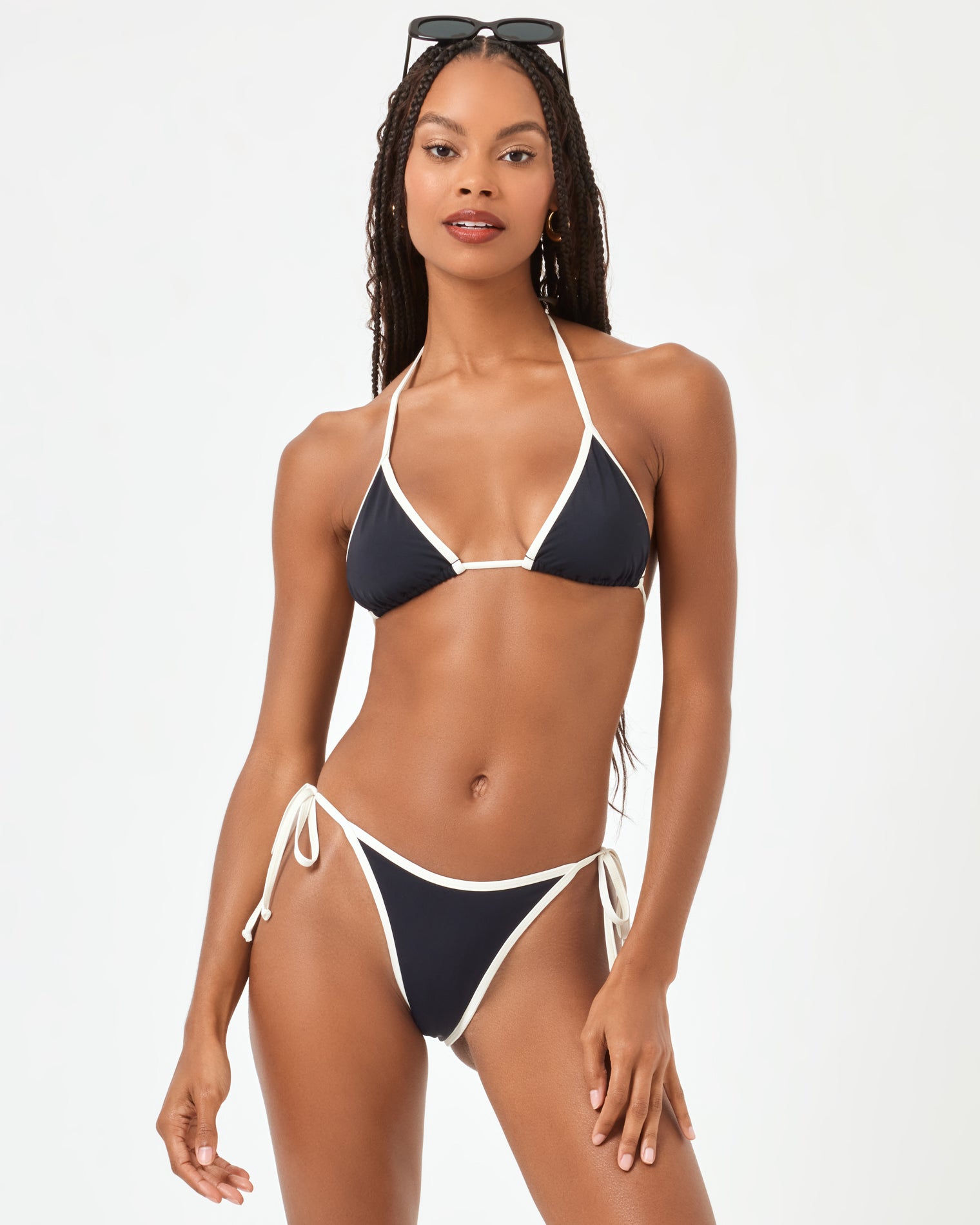 Levy Bikini Bottom - Black-Cream Levy Bikini Bottom - Black-Cream