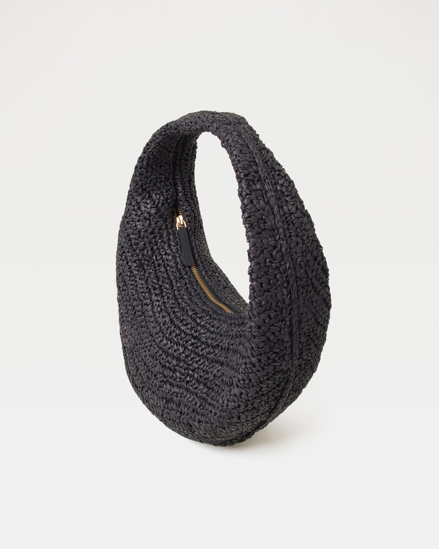バッグ aya Black Raffia Bag - Moon Shaped | LSPACE Aya Bag